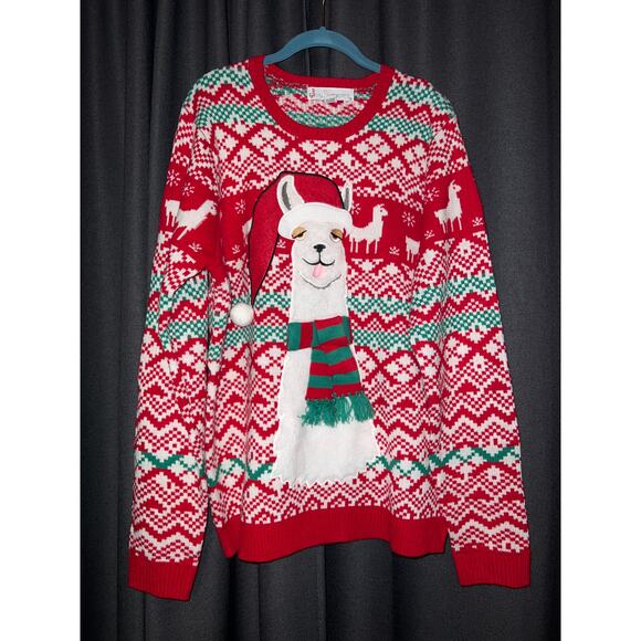 Ugly Christmas Sweater Xmas Size Large Llama - Picture 1 of 3